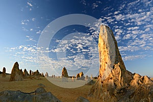 Sunrise in Pinnacles desert. Nambung national park. Cervantes. Western Australia. Australia