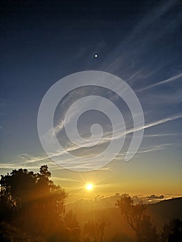 Sunrise point at bromo mountaint photo