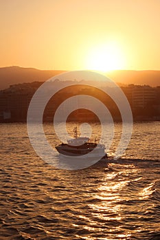 Sunrise at a port