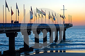 Sunrise in port elizabeth seen from pier