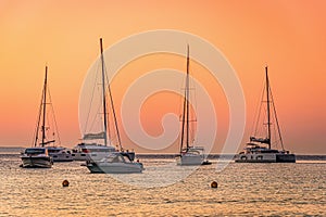 Sunrise at portal vells beach, mallorca, spain photo