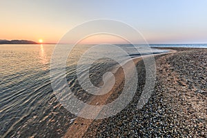 Sunrise in Possidi Cape beach, Greece