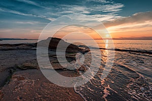 Sunrise in Ravda beach, Bulgaria.
