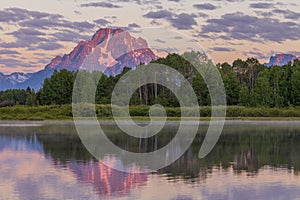 Sunrise Reflection Landscape in Summer in the Tetons
