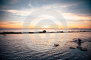 Sunrise reflection on the water