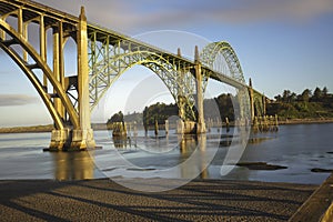 Historic bridge at Newport, Oregon photo