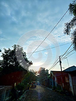 sunrise in a residential area