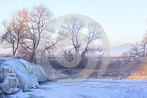 Sunrise at Rime island in Jilin, China