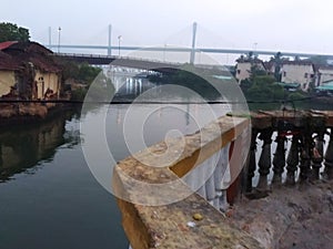 Before the sunrise River bridge goa, india
