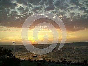 Sunrise in Rodadero beach photo