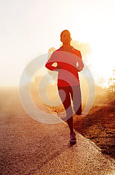 Sunrise running woman