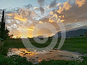 Sunrise in Ruteng City, Flores, NTT, Indonesia photo