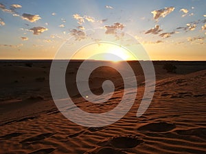 Sunrise Sahara desert Morocco