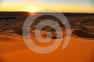Sunrise in Sahara desert, Morocco, Africa