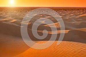 Sunrise in Sahara in Tunisia photo
