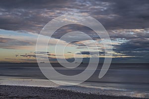 Sunrise on Saler beach, long exposure photography