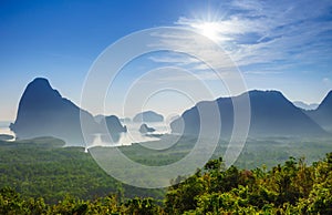 Sunrise at Samet Nang She view point, Phangnga, Thailand