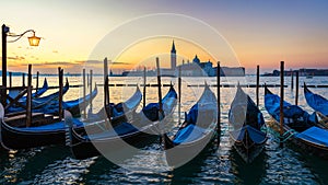 Sunrise in San Marco square, Venice, Italy. Venice Grand Canal. Architecture and landmarks of Venice. Venice postcard with Venice