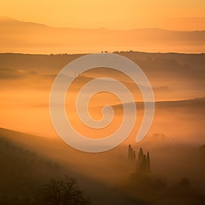 Sunrise at San Quirico d`Orcia