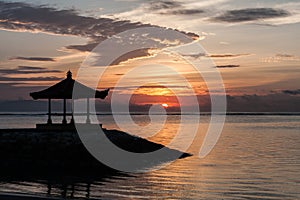 Sunrise on the Sanur beach, Bali, Indonesia