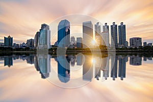 Sunrise scence of Bangkok Panorama