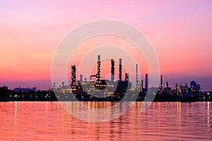 Sunrise scene of Oil refinery