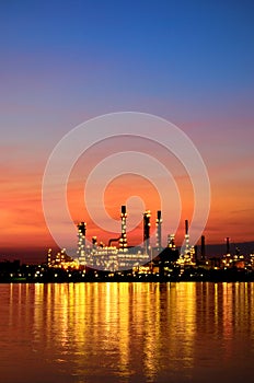 Sunrise scene of Oil refinery