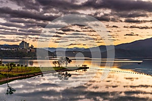 Sunrise scenery of Sun Moon Lake, Nantou, Taiwan