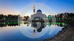 Sunrise scenery at Terengganu Mosque