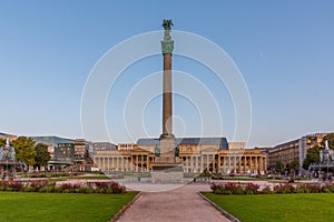 Sunrise at Schlossplatz in Stuttgart, Germany