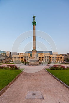 Sunrise at Schlossplatz in Stuttgart, Germany