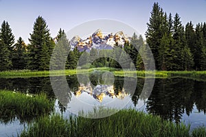 Sunrise at Schwabacher landing in Grand Teton National Park