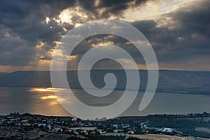 Sunrise on the Sea of Galilee in Israel