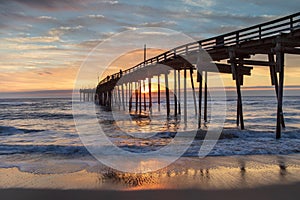 Sunrise Seascape Fishing Pier Outer Banks North Carolina