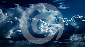 Sunrise seen from the air, dramatic view. Sky, heaven image. Generative AI.