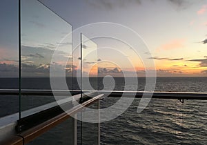 Sunrise Seen on Cruise Ship Deck