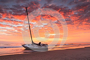 Sunrise Shipwreck Hatteras Seashore Outer Banks North Carolina