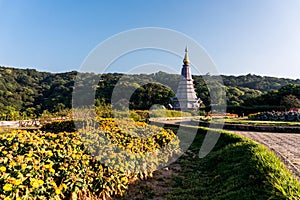 Sunrise shot Stupa of the King of Thailand in Phra Mahathat, Doi Inthanon national Park