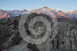 Sunrise on the Sierra Nevada Mountains