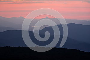 Sunrise Silhouette on the Blue Ridge parkway