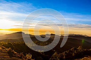 Sunrise Silhouette at Doi Inthanon National Park