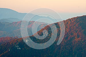 Sunrise from Sip mountain during autumn