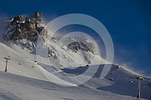 Sunrise at ski resort