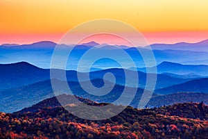 Sunrise Sky over Peaks and Valley Blue Ridge Mountains photo
