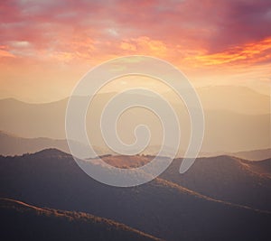 Sunrise at Smoky Mountains. Great Smoky Mountains National Park