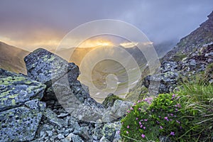 Sunrise at Smutne sedlo valley in West Tatras in Slovakia