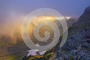 Sunrise at Smutne sedlo valley in West Tatras in Slovakia