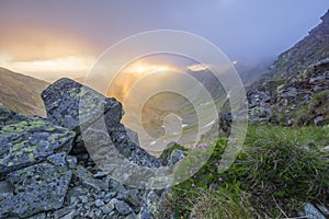 Sunrise at Smutne sedlo valley in West Tatras in Slovakia