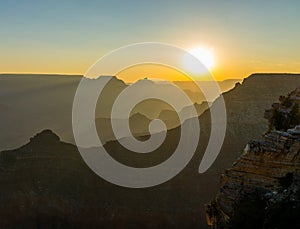 Sunrise at South Rim Grand Canyon National Park Mather Point