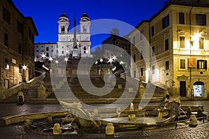 Sunrise at the Spanish Steps in Rome photo